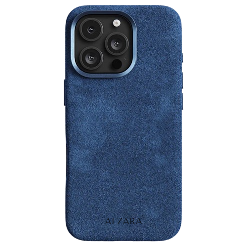 Husa iPhone - Alcantara Blue - ALZARA